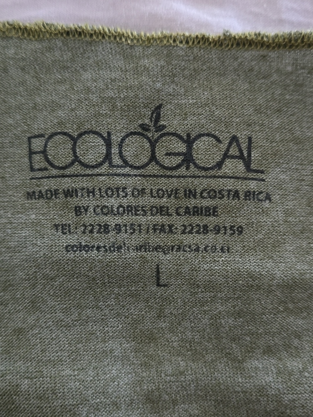 Costa Rica 'Pura Vida' Sloth Olive Green Tank Top - Picture 5 of 7